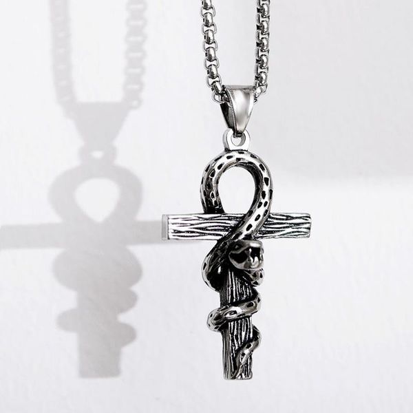 colar snake cross pendant necklace men jewelry stainless steel vintage gothic striking necklaces 2020 collares mens jewellery, Silver
colar snake cross pendant necklace men jewelry stainless steel vintage gothic striking necklaces 2020 collares mens jewellery, Silver