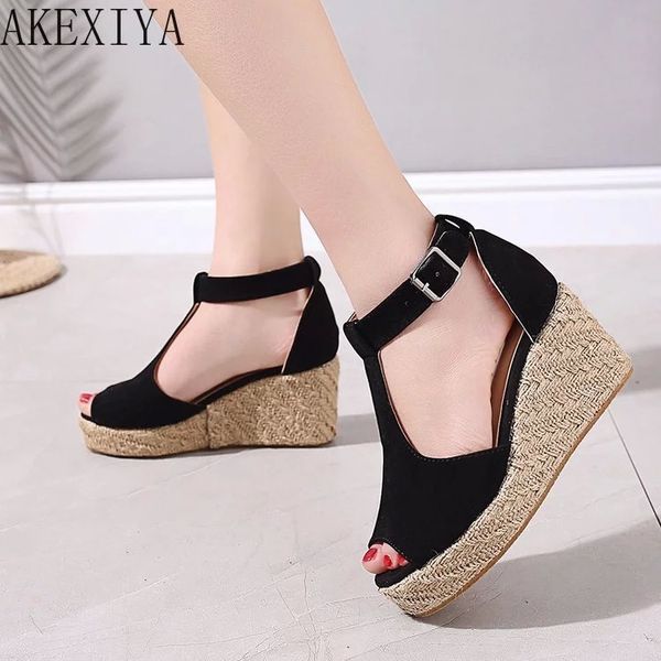 plus size women's shoes fashion wedge with one word buckle high heel women sandals heels women platform sandals #te9e, Black
plus size women's shoes fashion wedge with one word buckle high heel women sandals heels women platform sandals #te9e, Black
