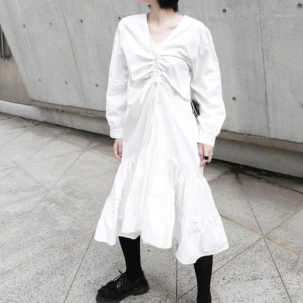 autumn women's 2020 new french dress drawstring pleated lotus leaf expandable long-sleeved dress women's black white1, Black;gray
autumn women's 2020 new french dress drawstring pleated lotus leaf expandable long-sleeved dress women's black white1, Black;gray