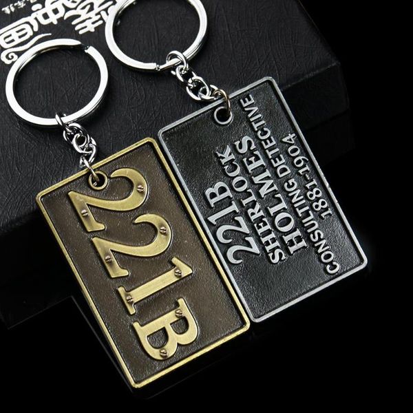tv series 221b sherlock holmes consulting detective keychain bronze keyring pendant holder chaveiro for fans movie jewelry gift, Silver
tv series 221b sherlock holmes consulting detective keychain bronze keyring pendant holder chaveiro for fans movie jewelry gift, Silver