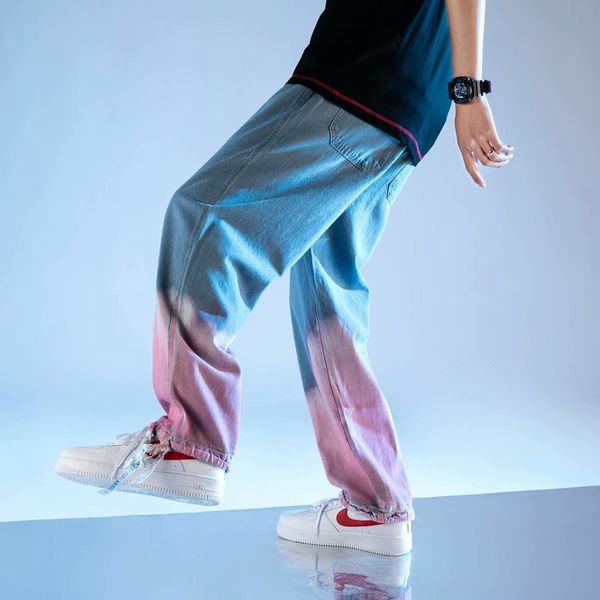 thin 9-point jeans straight tube loose gradient brand wide leg summer korean style pants men's, Black
thin 9-point jeans straight tube loose gradient brand wide leg summer korean style pants men's, Black