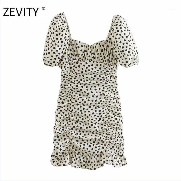 zevity new women vintage square collar polka dot print pleated mini dress office lady ruffles vestidos chic party dresses ds42301, White;black
zevity new women vintage square collar polka dot print pleated mini dress office lady ruffles vestidos chic party dresses ds42301, White;black