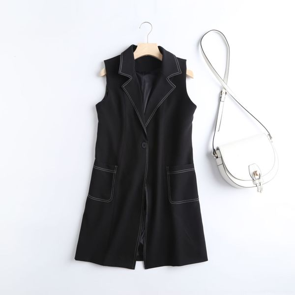1cedd q2445 one women's clothing 2020 new summer coat vest mid length korean button open coat vest line for women yq1yt, White;black
1cedd q2445 one women's clothing 2020 new summer coat vest mid length korean button open coat vest line for women yq1yt, White;black