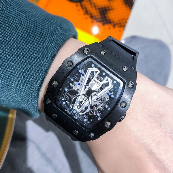 richard watch, male wine barrel shape, and domineering student's big dial, personality fashionable man's cool black technology
richard watch, male wine barrel shape, and domineering student's big dial, personality fashionable man's cool black technology