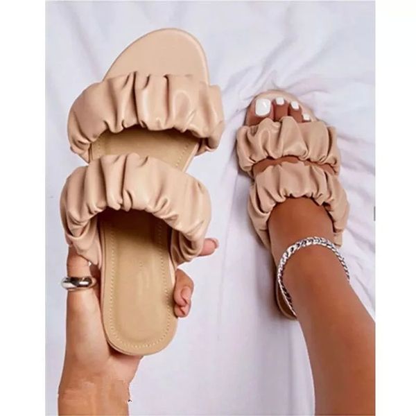 2021 summer new women slippers fashion pleated outdoor female open toe casual slides solid color plus size 41 woman shoes #j10i, Black
2021 summer new women slippers fashion pleated outdoor female open toe casual slides solid color plus size 41 woman shoes #j10i, Black