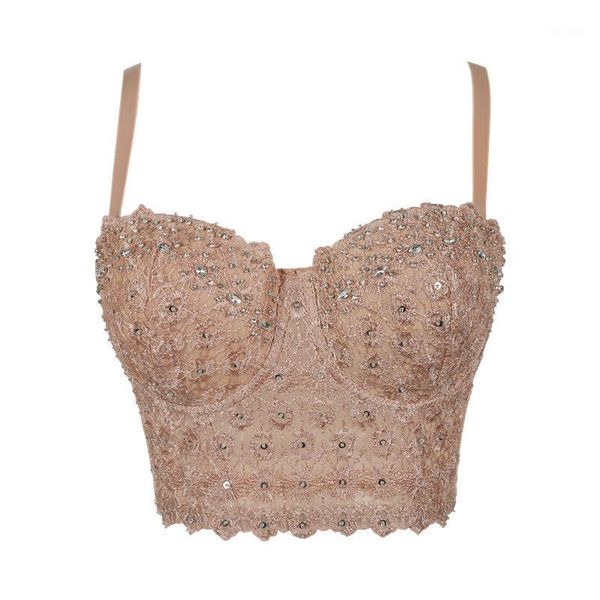 women lace bead bustier pearls diamond cropped push up bra vest corset plus size1, White
women lace bead bustier pearls diamond cropped push up bra vest corset plus size1, White