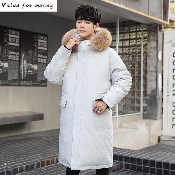 men's 2020 winter coat thickened medium long haircollar outdoor youth down jacket south korea, Black
men's 2020 winter coat thickened medium long haircollar outdoor youth down jacket south korea, Black
