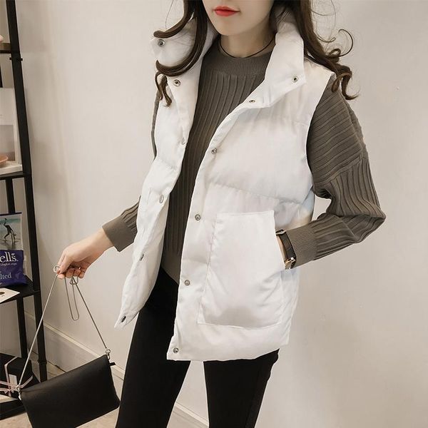 vest cotton clothing women's 2020 autumn winter korean loose sleeveless pocket single breasted down cotton waistcoat female q308, Black;white
vest cotton clothing women's 2020 autumn winter korean loose sleeveless pocket single breasted down cotton waistcoat female q308, Black;white