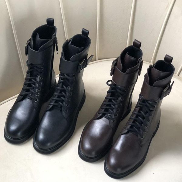 high street lace-up size zipper buckle soft cowhide leather motorcycle boots women boots wedges winter wool shoes, Black
high street lace-up size zipper buckle soft cowhide leather motorcycle boots women boots wedges winter wool shoes, Black