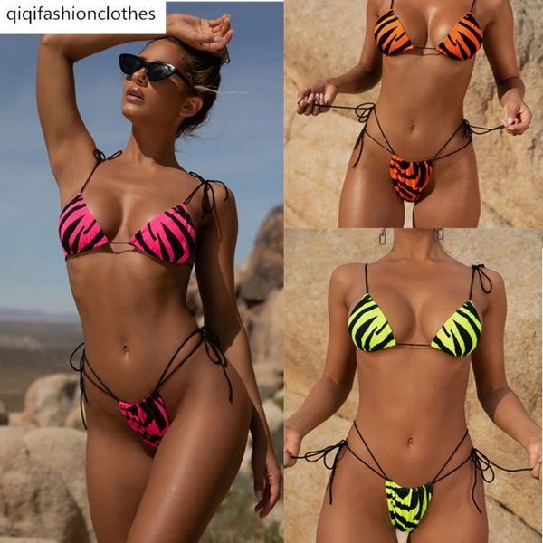 2020 single multi rope bandage zebra stripe triangle bikini swimsuit for women, White;black
2020 single multi rope bandage zebra stripe triangle bikini swimsuit for women, White;black