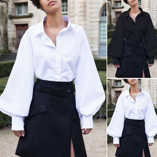 zanzea 2020 women's shirt elegant puff sleeve blusas femininas ladies office button-down blouses solid tunic plus size, White
zanzea 2020 women's shirt elegant puff sleeve blusas femininas ladies office button-down blouses solid tunic plus size, White