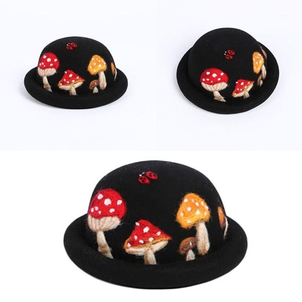 parent-child winter autumn faux wool felt jazz hat cute cartoon mushroom ladybird embroidery vintage prom bucket cap party1, Blue;gray
parent-child winter autumn faux wool felt jazz hat cute cartoon mushroom ladybird embroidery vintage prom bucket cap party1, Blue;gray
