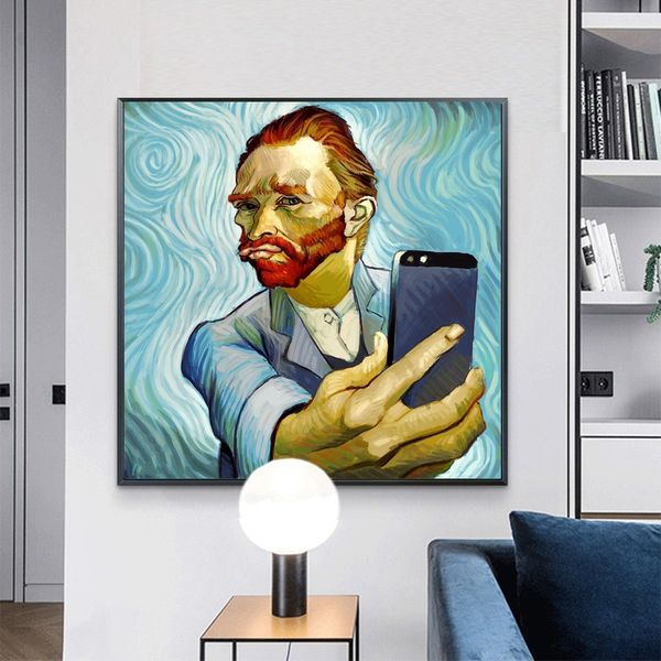 van gogh selfie by phone funny canvas paintings abstract wall art posters and prints portrait of van gogh pictures home decor
van gogh selfie by phone funny canvas paintings abstract wall art posters and prints portrait of van gogh pictures home decor