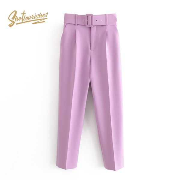 sheflourishes womens high waist trousers pants with belt zoravicky lavender straight office lady suit pants purple capris sff1d lj200820, Black;white
sheflourishes womens high waist trousers pants with belt zoravicky lavender straight office lady suit pants purple capris sff1d lj200820, Black;white