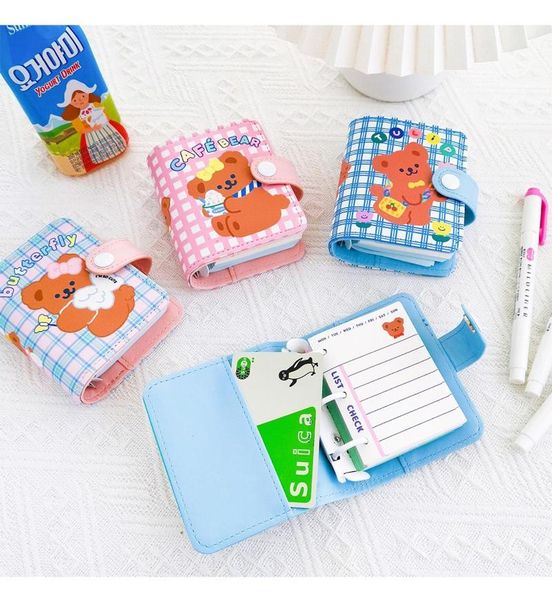90pcs pendant mini bear diary grid loose-leaf notebook pu cover travel planner notepad girl journal diary korea card holder, White
90pcs pendant mini bear diary grid loose-leaf notebook pu cover travel planner notepad girl journal diary korea card holder, White