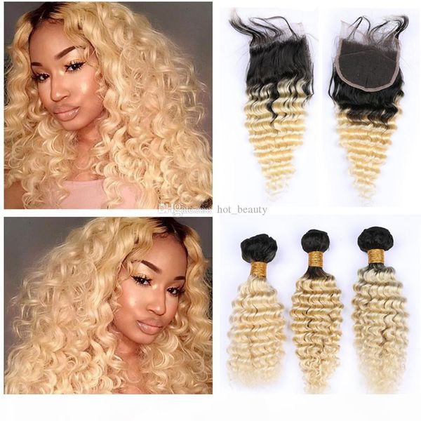 dark root #1b 613 blonde ombre virgin hair weaves with lace front closure piece 4x4 deep curly wave brazilian ombre blonde human hair, Black
dark root #1b 613 blonde ombre virgin hair weaves with lace front closure piece 4x4 deep curly wave brazilian ombre blonde human hair, Black