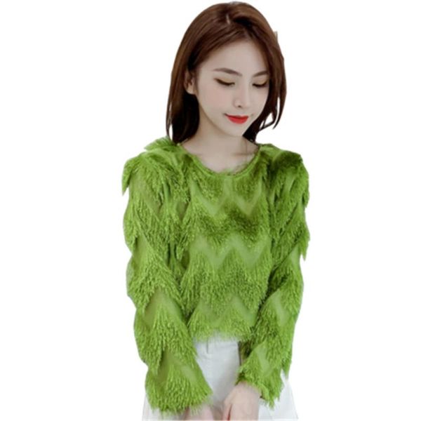 2021 spring new korean fashion tassel long sleeve female blouse shirt loose o-neck casual solid hairy clothes women zy5089, White
2021 spring new korean fashion tassel long sleeve female blouse shirt loose o-neck casual solid hairy clothes women zy5089, White
