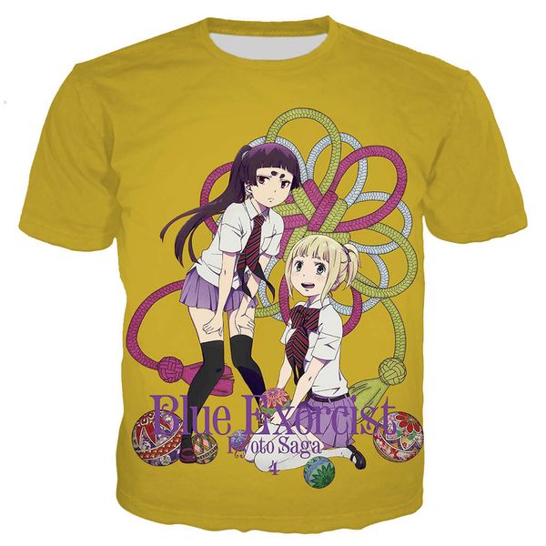 new cool anime blue exorcist 3d print shirts humor anime comics men clothing