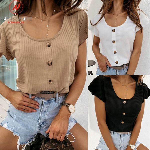 elegant women summer solid color t-shirts button ruffles decor o-neck flare sleeve office lady slim pullovers top, White
elegant women summer solid color t-shirts button ruffles decor o-neck flare sleeve office lady slim pullovers top, White