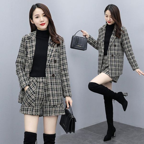 2020 autumn winter new women's woollen blazer british style high waisted shorts 2-piece set for coat coat shorts coatwomen tfrax, Gray
2020 autumn winter new women's woollen blazer british style high waisted shorts 2-piece set for coat coat shorts coatwomen tfrax, Gray