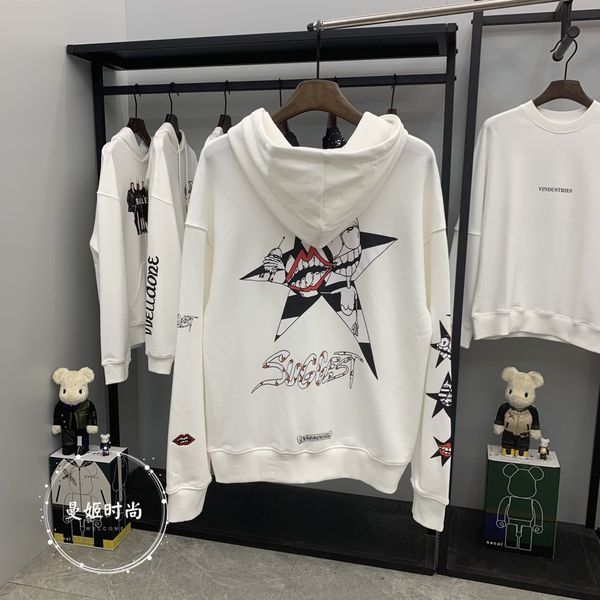 chromehearts crosin couple casual hooded long sleeve cartoon lip print men's sweater, Black
chromehearts crosin couple casual hooded long sleeve cartoon lip print men's sweater, Black