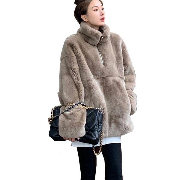 women's fur & faux winter anti-fur jacket 2021 short fashion pullover stand-up collar warm solid color, Black
women's fur & faux winter anti-fur jacket 2021 short fashion pullover stand-up collar warm solid color, Black