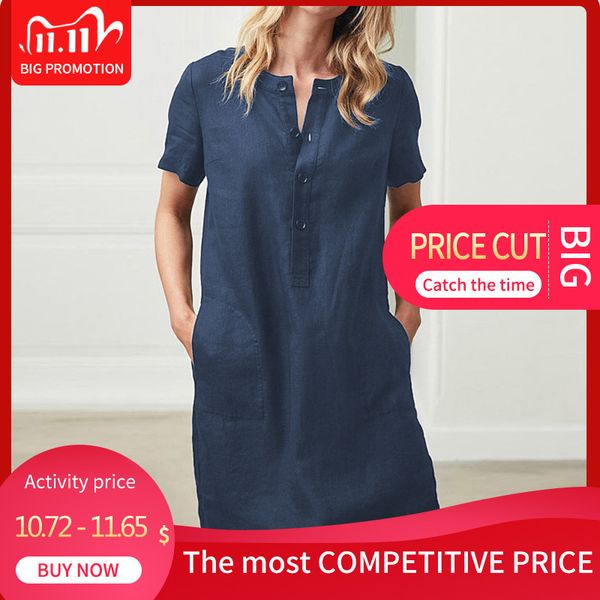 women short sleeve pocket midi dress button solid plus size 5xl dresses female 2020 summer autumn vintage straight clothes q1103, White;black
women short sleeve pocket midi dress button solid plus size 5xl dresses female 2020 summer autumn vintage straight clothes q1103, White;black