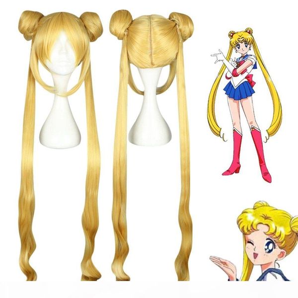 gt;>> girl wigs with 2 ponytails double bun hair cosplay sailor moon, Black;brown
gt;>> girl wigs with 2 ponytails double bun hair cosplay sailor moon, Black;brown