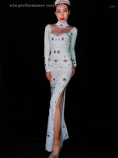 sexsy white pearls women evening long dress long sleeve crystal high slit stage singer glisten rhinstone wedding party celebrate1, Black;red
sexsy white pearls women evening long dress long sleeve crystal high slit stage singer glisten rhinstone wedding party celebrate1, Black;red