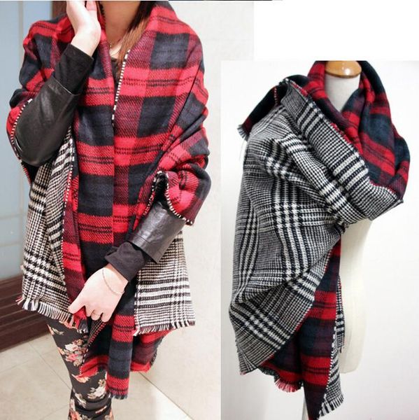 scarves winter brand women's cashmere scarf plaid oversized double faced multifunction thicken warm cape shawl, Blue;gray
scarves winter brand women's cashmere scarf plaid oversized double faced multifunction thicken warm cape shawl, Blue;gray