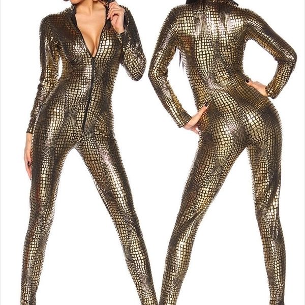 black wet look snake jumpsuit pvc latex catsuit nightclub ds costumes women bodysuits fetish patent leather game uniforms y200401, Black;white
black wet look snake jumpsuit pvc latex catsuit nightclub ds costumes women bodysuits fetish patent leather game uniforms y200401, Black;white