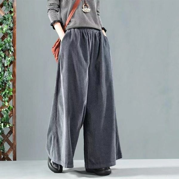 autumn winter pants women large size loose corduroy trousers new female retro elastic waist pocket casual pants mori girl 201104, Black;white
autumn winter pants women large size loose corduroy trousers new female retro elastic waist pocket casual pants mori girl 201104, Black;white