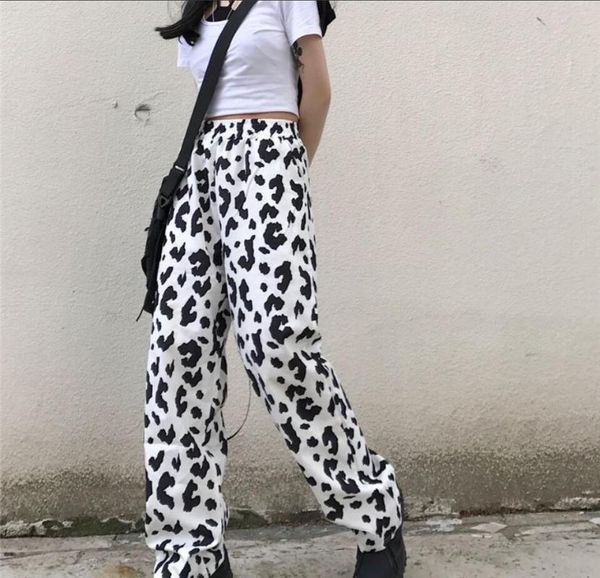 liscn cow pattern pants summer thin high-waist drape wide-leg pants loose straight casual student trend women's, Black;white
liscn cow pattern pants summer thin high-waist drape wide-leg pants loose straight casual student trend women's, Black;white