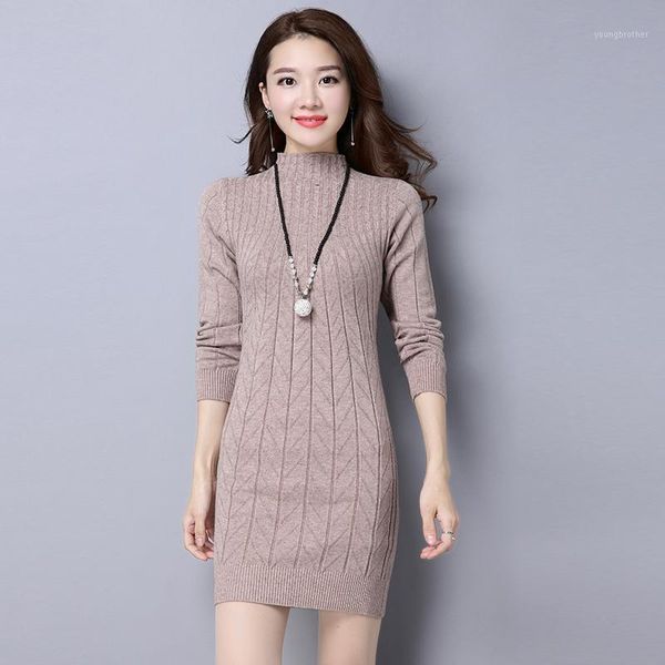 casual dresses autumn winter woman plus size mid-length knit sweater solid color bottoming versatile thick slim lady dress1, Black;gray
casual dresses autumn winter woman plus size mid-length knit sweater solid color bottoming versatile thick slim lady dress1, Black;gray