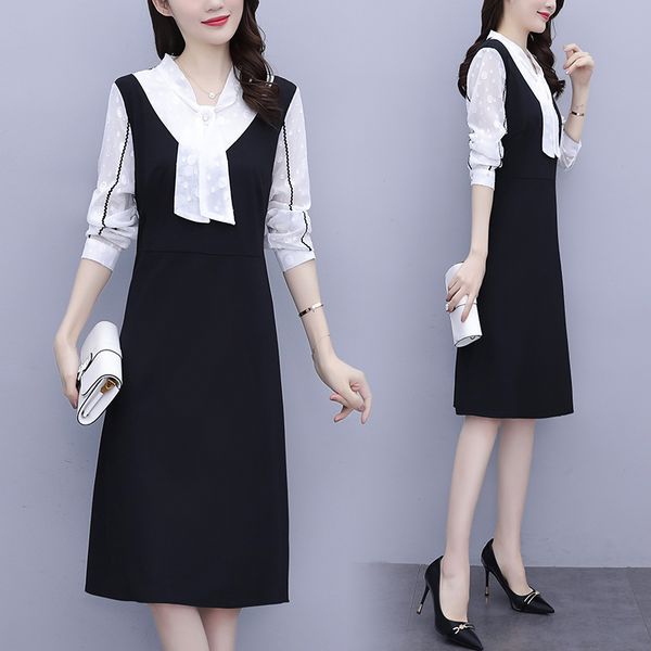 of the women 2021 spring more size dressed elegant vintage bowknot neck businessmen ladies wear dress h65w, Black;gray
of the women 2021 spring more size dressed elegant vintage bowknot neck businessmen ladies wear dress h65w, Black;gray