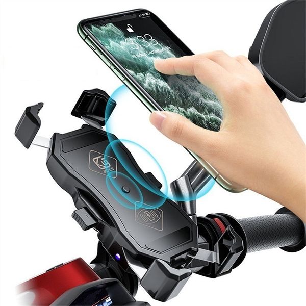 new motorcycle phone holder 15w wireless smart charger qc3.0 wire charing 2 in 1 semiautomatic stand 360 degree rotation bracket
new motorcycle phone holder 15w wireless smart charger qc3.0 wire charing 2 in 1 semiautomatic stand 360 degree rotation bracket