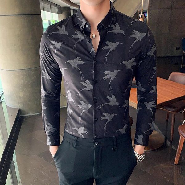 men dress shirt autumn winter long sleeve print shirt men simple slim fit formal wear social shirts for tuxedo 3xl, White;black
men dress shirt autumn winter long sleeve print shirt men simple slim fit formal wear social shirts for tuxedo 3xl, White;black