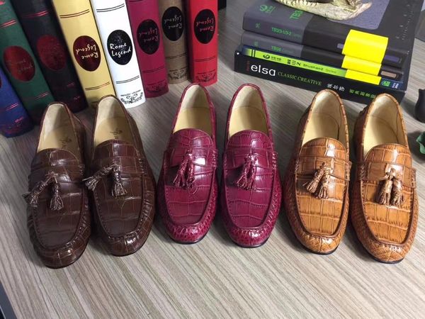 2020 genuine real genuine crocodil skin men shoe, alligator skin handmade men shoe wine red brown color, Black
2020 genuine real genuine crocodil skin men shoe, alligator skin handmade men shoe wine red brown color, Black