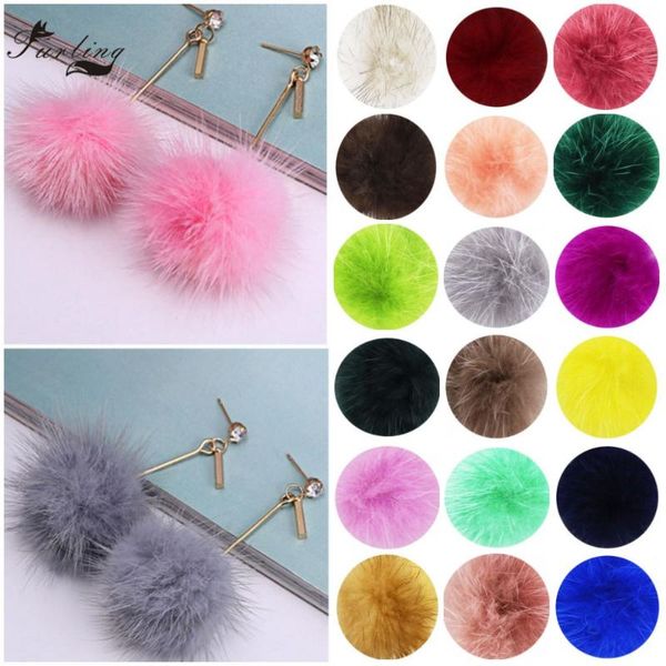 dangle & chandelier furling 1pair earrings for women handmade fluffy real pom ball fashion jewelry lady girl, Silver 
dangle & chandelier furling 1pair earrings for women handmade fluffy real pom ball fashion jewelry lady girl, Silver
