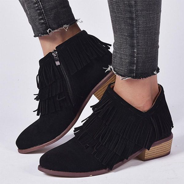 boots big size 35-43 women retro 2021 autumn winter female faux suede fringed ankle boot tassel casual shoes botas mujer 8477l, Black
boots big size 35-43 women retro 2021 autumn winter female faux suede fringed ankle boot tassel casual shoes botas mujer 8477l, Black