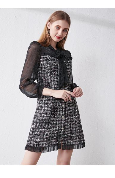 autumn winter new vintage dresses korean women elegant mesh patchwork tweed dress party long sleeve runway vestidos 201204, Black;pink
autumn winter new vintage dresses korean women elegant mesh patchwork tweed dress party long sleeve runway vestidos 201204, Black;pink