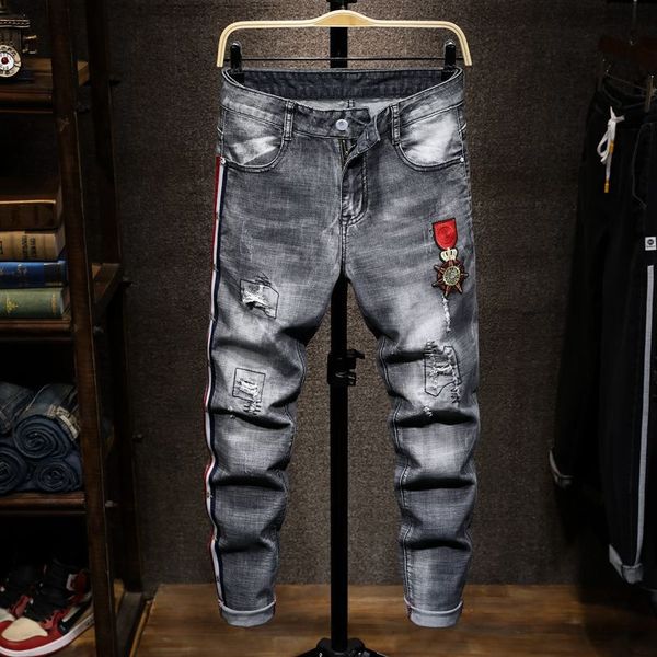autumn new 2019 men's embroidered elastic tight jeans casual pants jeansleggings jeans young men's casual pants men p0cce, Blue
autumn new 2019 men's embroidered elastic tight jeans casual pants jeansleggings jeans young men's casual pants men p0cce, Blue