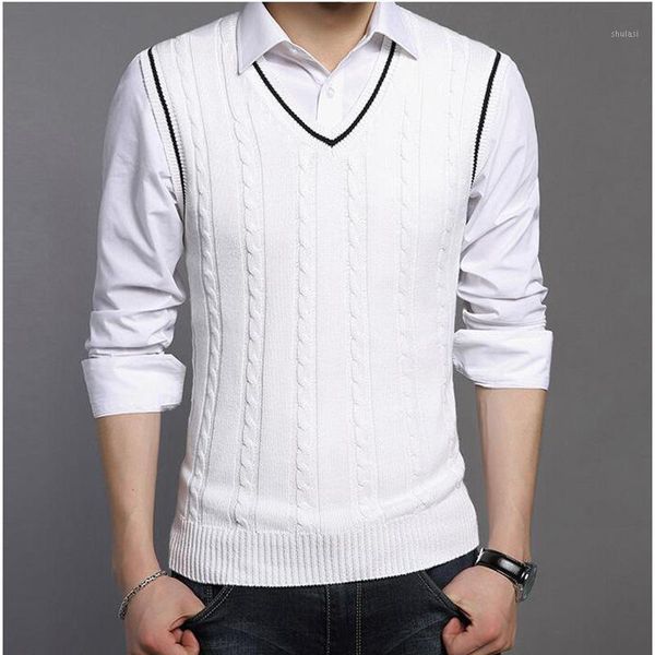 new sleeveless jacket knitted vest mens pullove knitted sweater men business wool sweater vests1, White;black
new sleeveless jacket knitted vest mens pullove knitted sweater men business wool sweater vests1, White;black