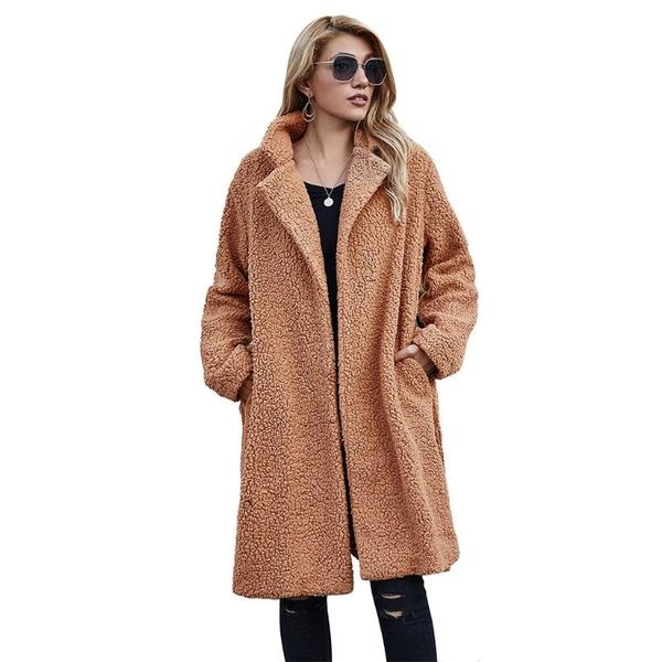 women winter fuzzy plush long sleeve coat lapel collar belted jacket overcoat e56b, Black;brown
women winter fuzzy plush long sleeve coat lapel collar belted jacket overcoat e56b, Black;brown