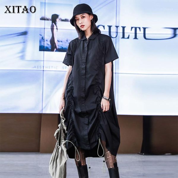 xitao tide fashion drawstring pleated dress women clothes summer loose plus size turn down collar short sleeve dress dzl11431, White
xitao tide fashion drawstring pleated dress women clothes summer loose plus size turn down collar short sleeve dress dzl11431, White