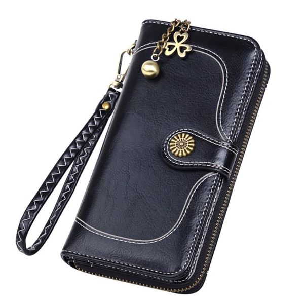 vintage leather wallet retro solid zipper handbag long style phone bag wallet card purse marsupio donna 2020, Red;black
vintage leather wallet retro solid zipper handbag long style phone bag wallet card purse marsupio donna 2020, Red;black