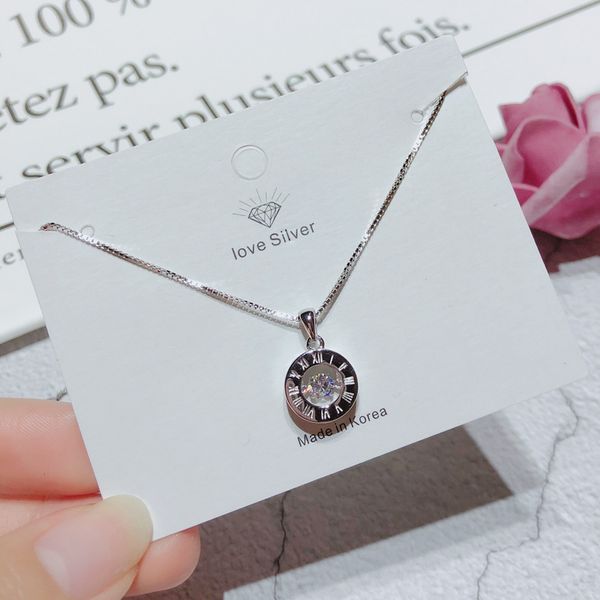 necklace s925 sterling silver full silver smart roman digital chain women's korean fashion
necklace s925 sterling silver full silver smart roman digital chain women's korean fashion