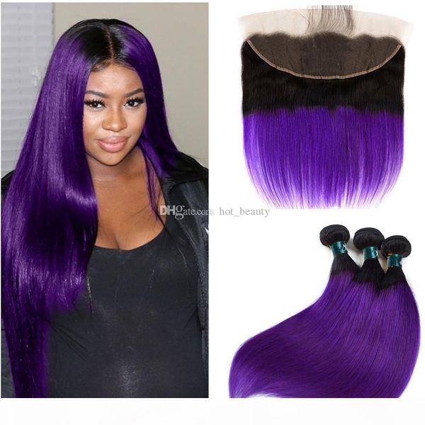 two tone human hair weaves purple straight hair bundles with 13x4 lace frontal closure brazilian virgin hair with frontal 4pcs lot, Black
two tone human hair weaves purple straight hair bundles with 13x4 lace frontal closure brazilian virgin hair with frontal 4pcs lot, Black