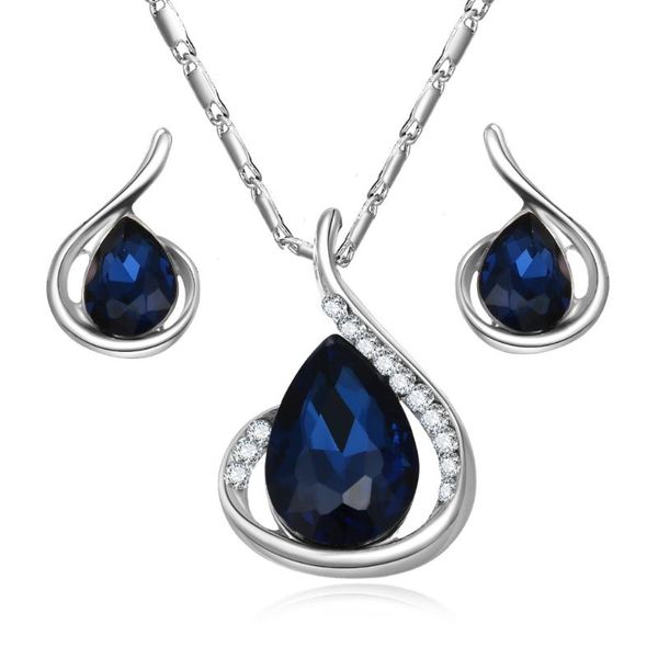 KISSWIFE Trendy Water Drop Jewelry Sets Pendant Necklaces Stud Earrings For Women Silver Color Romantic Weeding Statement Jewel
KISSWIFE Trendy Water Drop Jewelry Sets Pendant Necklaces Stud Earrings For Women Silver Color Romantic Weeding Statement Jewel