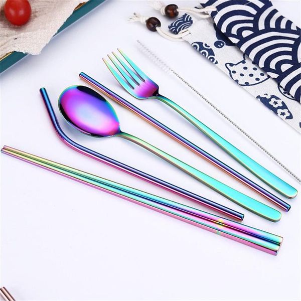 5pcs tableware set stainless steel cutlery set fork spoon chopstick straw dinnerware metal dinner gift dinner service
5pcs tableware set stainless steel cutlery set fork spoon chopstick straw dinnerware metal dinner gift dinner service